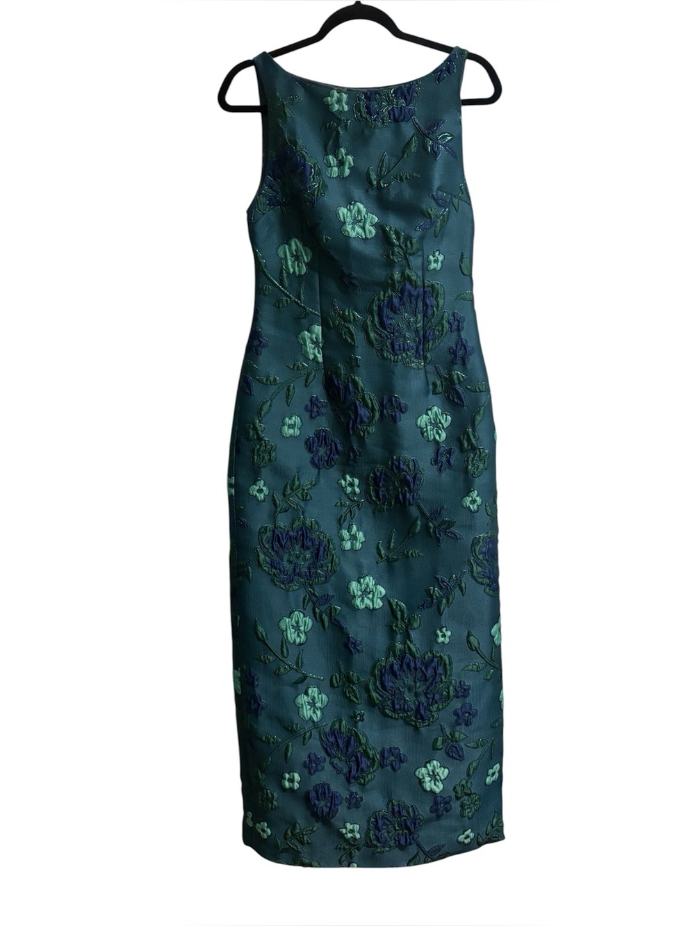 Arianne Elmy Easy Dress Monochrome Dark Green Floral Jacquard Midi Maxi NWT Sz 2 - Picture 7 of 14